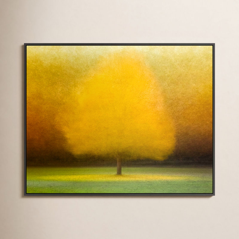 Idyl Wood by Laura Zimmerman - Framed Wall Art, Black Framed Canvas, 30" H x 38" W