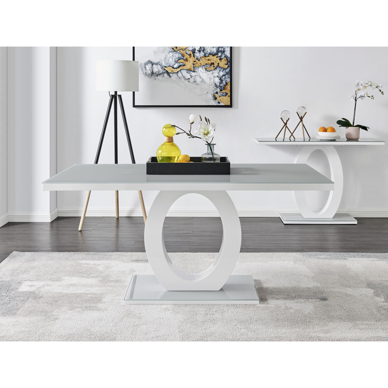 Corova Dining Set with 6 Chairs, Black, Grey