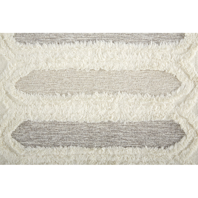 Saint Lucia Hand Woven Wool Abstract Area Rug, Rectangle 5' x 8'