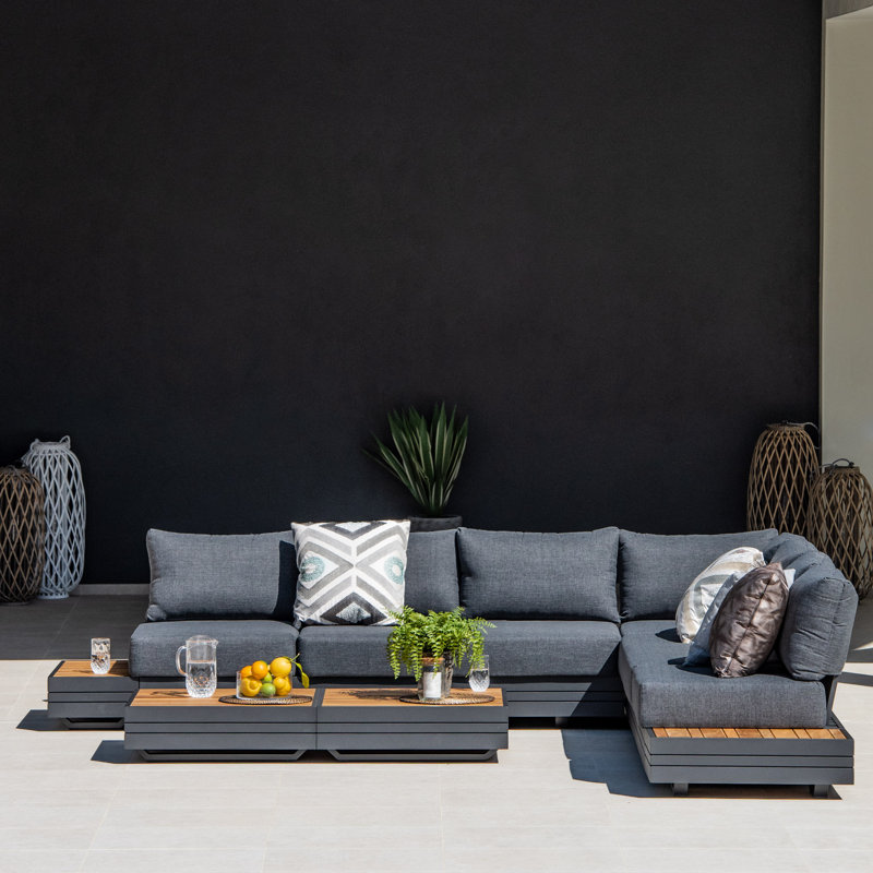 Parker Luxury Large Outdoor Corner Group Set in Graphite
