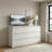 Curved Edge 47.24" Wide White MDF 7-Drawer Dresser with Storage-1084109879