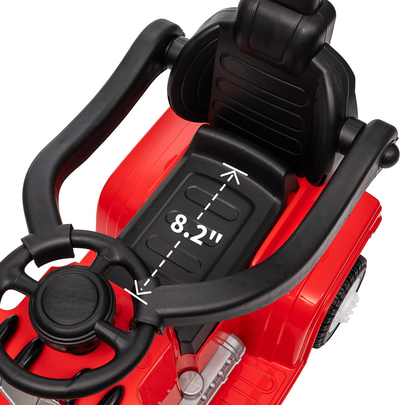 Red 3-in-1 Toddler Push Car with Handle and Music