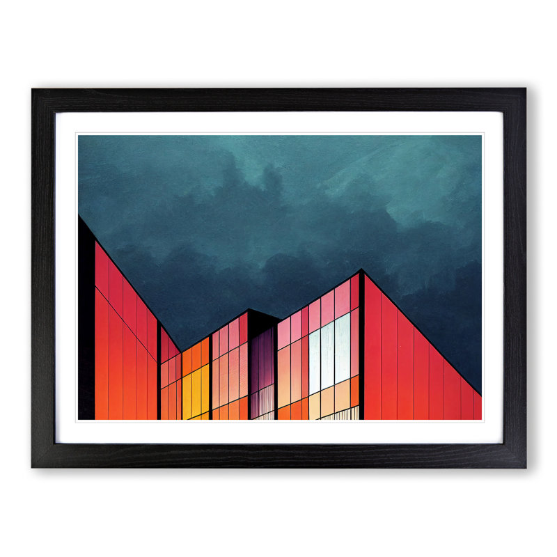 XH1022-6070X Modern Building Architecture Vol.4 - Single Picture Frame Print, Black, 25cm H x 34cm W x 2cm D