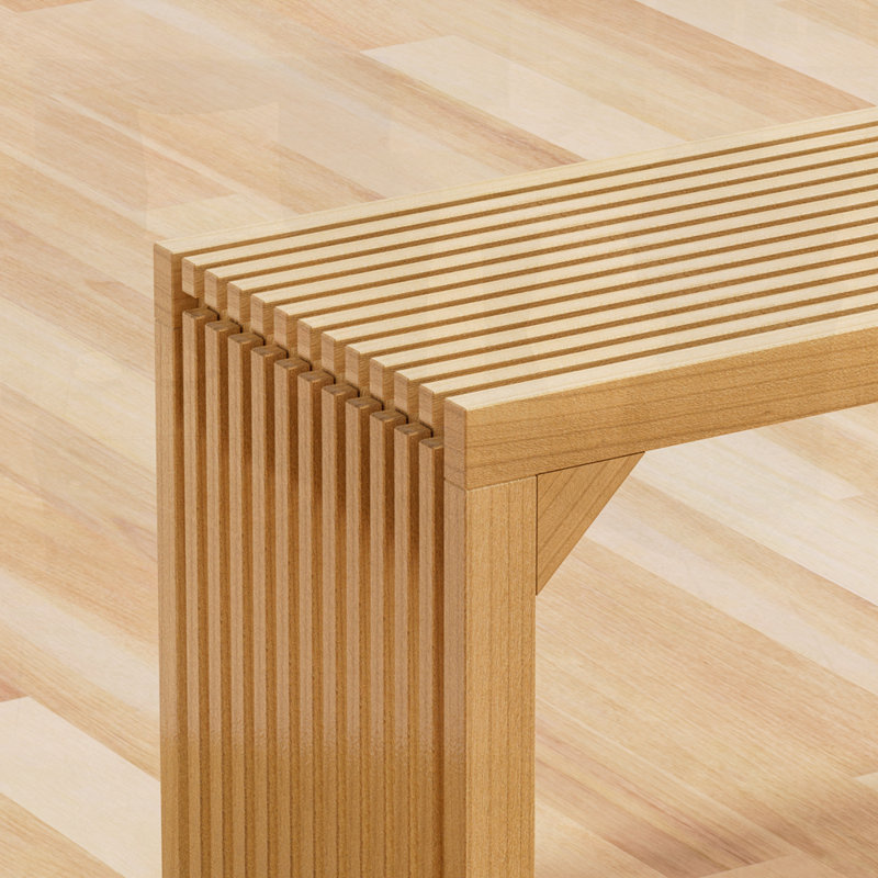 Console étroite en bois massif, Naturel, H 12,99 po x l 35,43 po x P 16,92 po