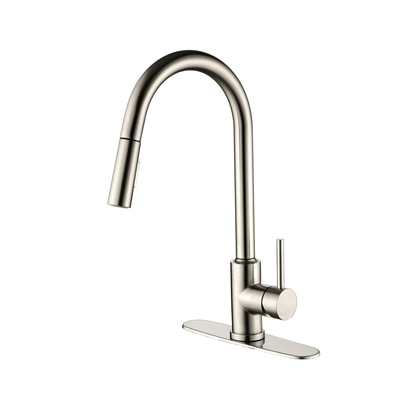 Kitchen Faucet With Pull Down Sprayer, Brushed Nickel
