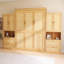 Armoire à lit escamotable en bois massif et rotin avec 2 tablettes latérales-1094482130-1094482132