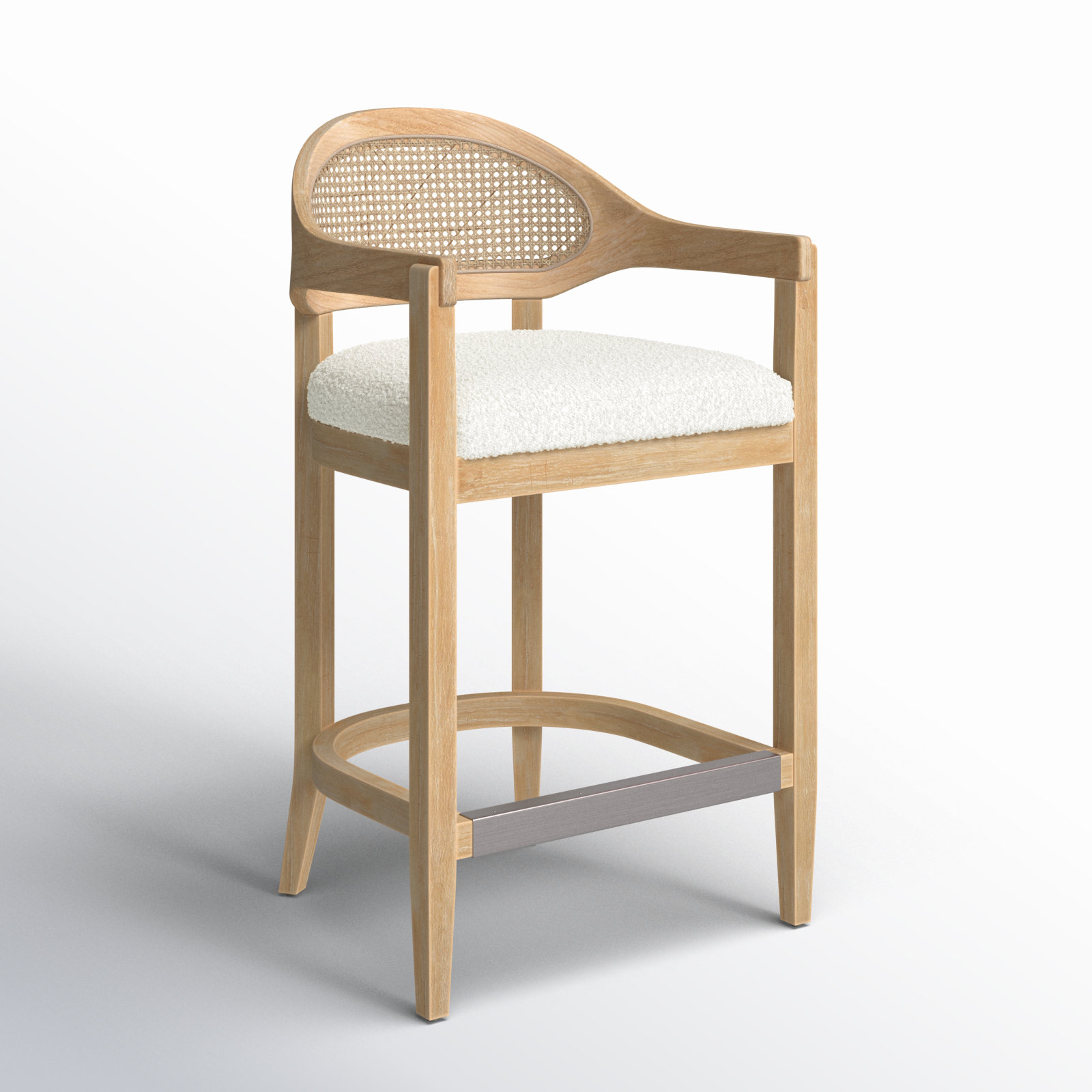 Copley Bar Stool, Ivory Boucle, Counter Stool (26” Seat Height)