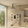Ceiling Mounted Pressure Balanced Luxury Complete Shower System with Digital Display and Rough-in Valve