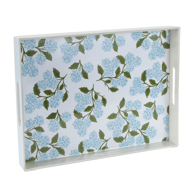 Blue Hydrangea Floral Tray 15.5"L