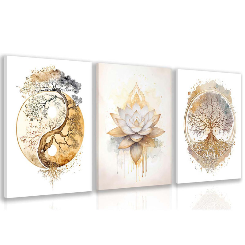 3 Piece Wrapped Canvas Print, 40 cm H x 90 cm W