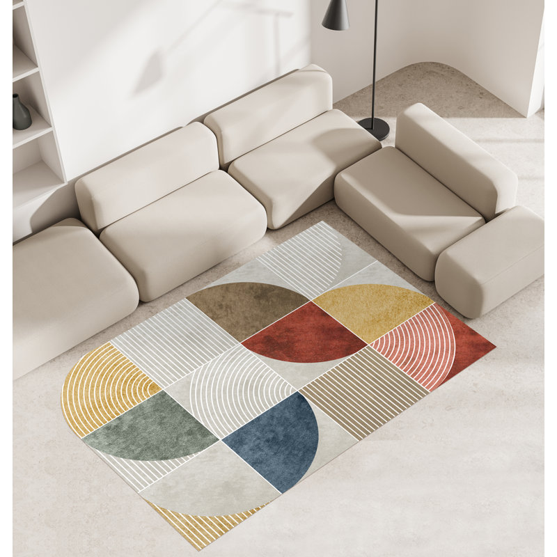 Hvidovre Vinyl Machine Printed Area Rug, Rectangle 5'3" x 7'10.5"