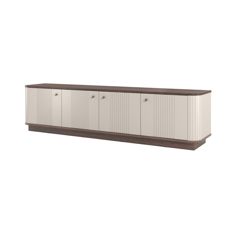 Vesper Unfinished TV Stand for TVs up to 55", Brown/Beige/Gold
