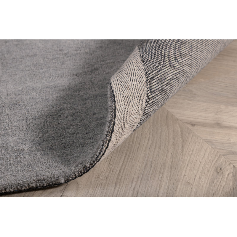 Geiser Hand Woven Wool Grey Indoor Rug, Rectangle 162 x 230cm