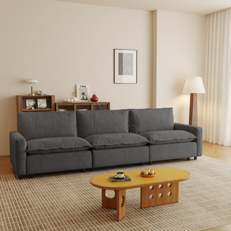 3-piece Upholstered With 3-proof Fabric, Power Recliner & Heating Cushion, Gray, 35.04" H x 116.14" W x 33.46" D