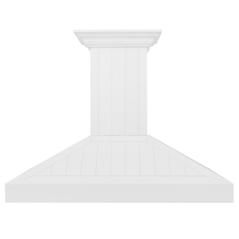 ZLINE 30 in. Wooden Wall Mount Range Hood in Shiplap Bright White Finish, 48"