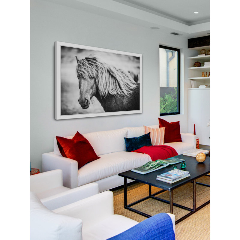 Single Picture Frame Painting, 61cm H x 91cm W, White