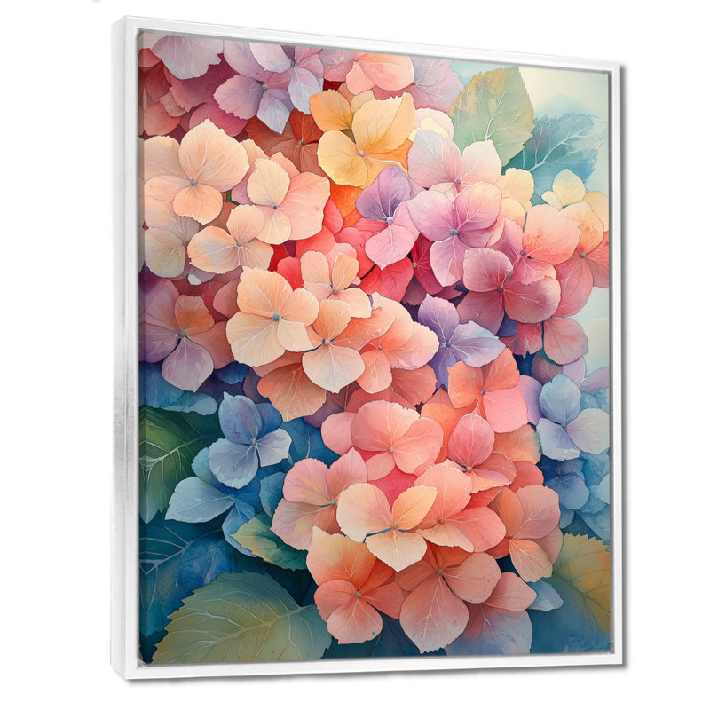Hydrangeas Garden Of The Summer Colors II - Hydrangea, reproduction sur toile encadrée, H 32 po x l 24 po, Blanc