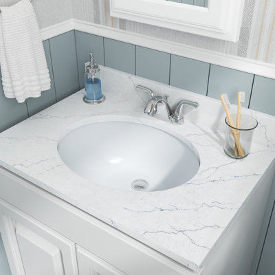 19.5 in. x 16 in. White Porcelain Oval Undermount Bathroom Vanity Sink