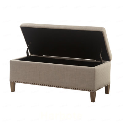 Banc de rangement capitonné à fermeture douce