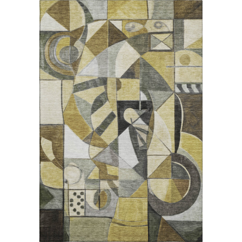 Premium Machine Washable Lubbers AMF1758 Abstract Rug, Rectangle 10' x 14'