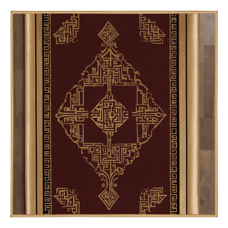 Ornamental Rose Rug, Square 5'