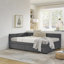 Full Size Upholstered Tufted Bed Frame With Two Drawers, Sofa Bed Frame With Comfortable Backrest And Armrests, Velvet, Grey(79.5''X58''x25'')