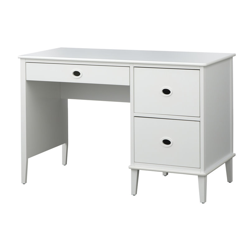 Abobakr Solid Wood Writing Desk, White