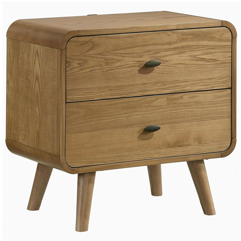 Winston Light Ash 2-drawer Nightstand Bedside Table