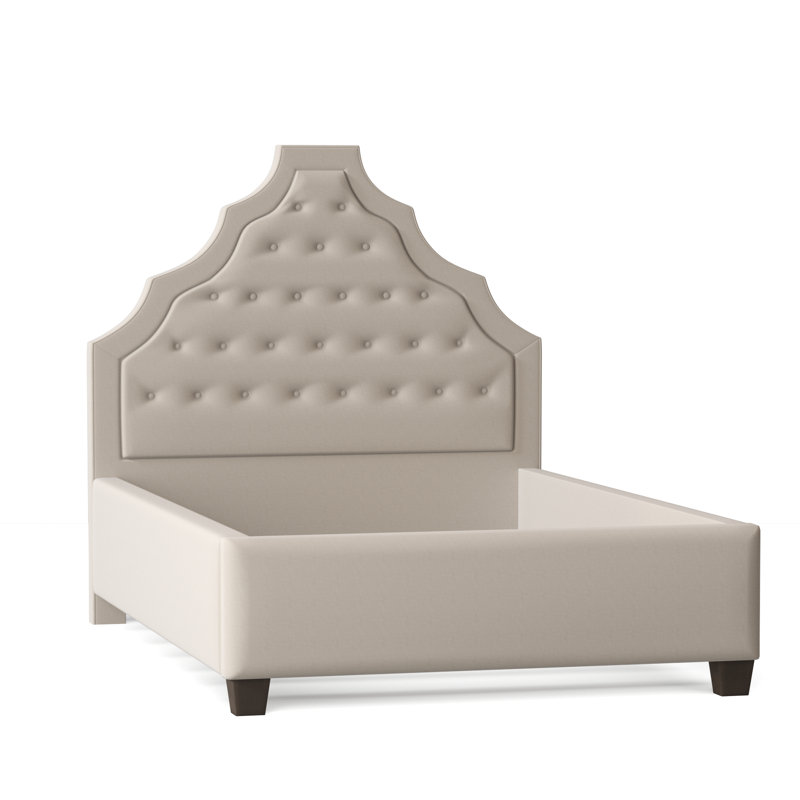 Lexi Upholstered Bed, California King, Bella Black Performance Velvet, Brown Mahogany