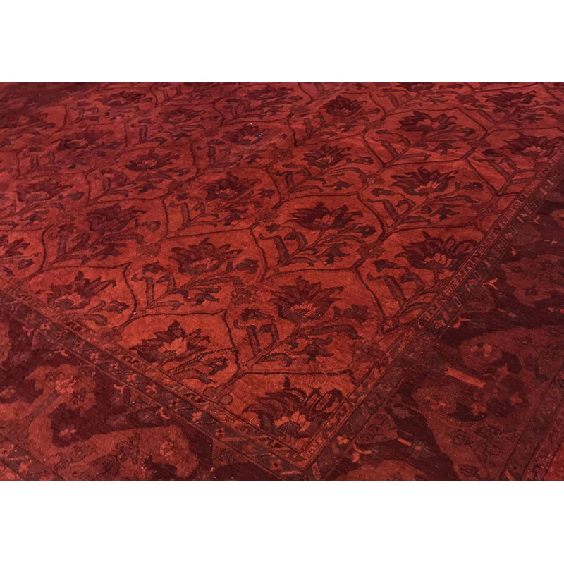 Wool Oriental Area Rug in Red