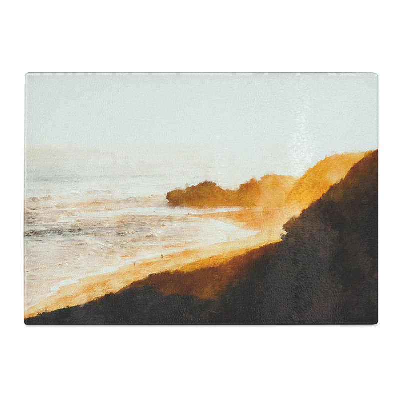 Tempered Glass Portsea Beach in Australia Chopping Board, 20 cm x 28.5 cm