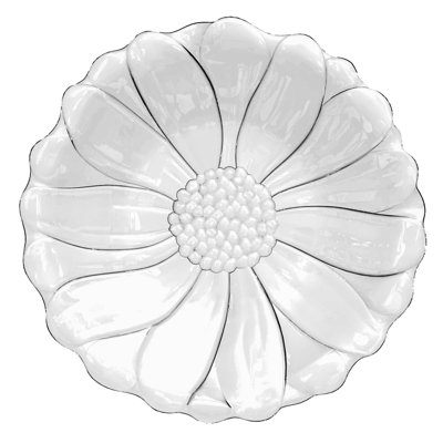Figural Flower Acrylic Salad Plate - Clear - 9.8" - Set of 6