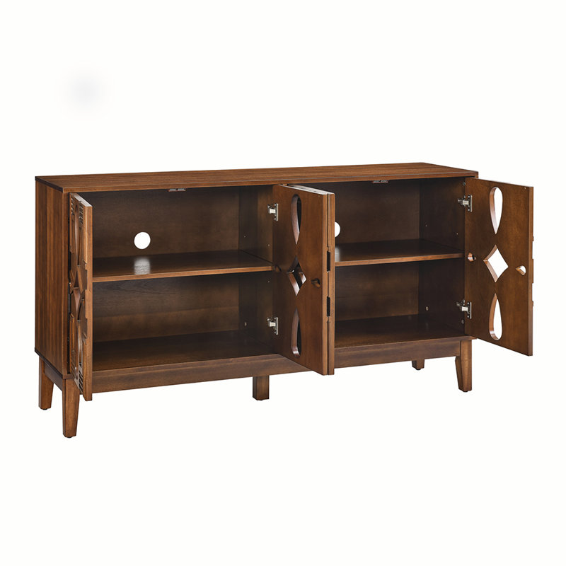 Console Table with Storage Cabinet, Brown