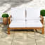 Canapés de patio confortables, ensemble moderne en bois d'acacia pour balcon de patio
