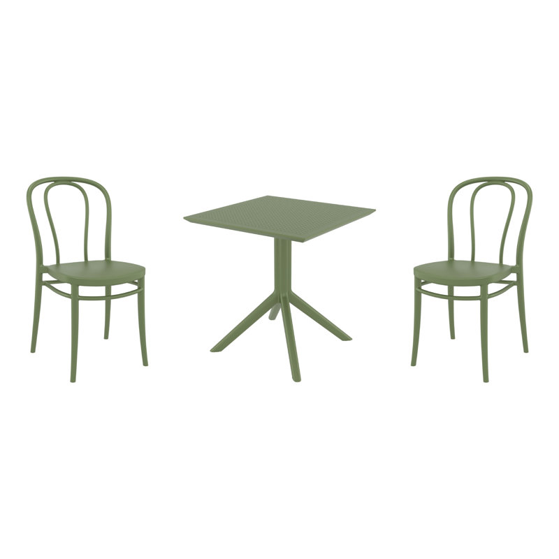 Ensemble bistro 60 po Farrah, Vert olive