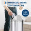 Poubelle à couvercle pivotant moderne en acier inoxydable - 13 gallons (50 L), seau intérieur amovible, contrôle des odeurs, poubelle durable et contenant de recyclage intérieur rond pour la cuisine, le bureau, la salle de bain, argent-131107527