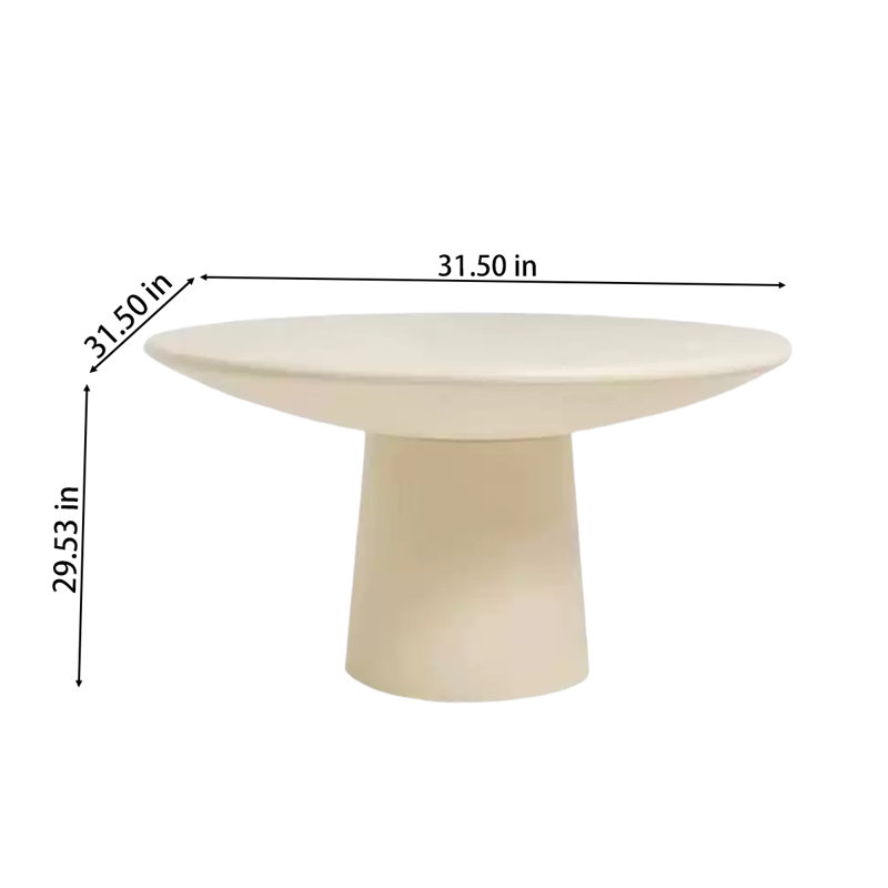 Cream-colored matte glass steel coffee table