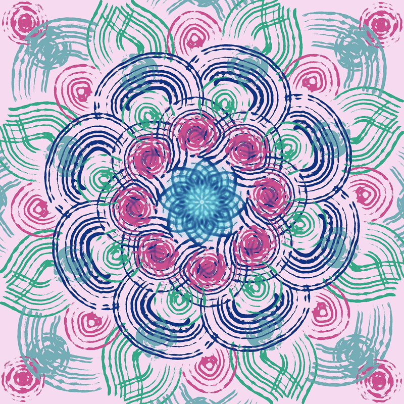 Ensemble de housse de couette en microfibre DiaNoche par Yasmin Dadabhoy - Mandala bleu mauve