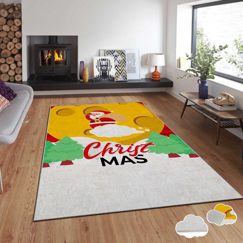 Luxurious Area Carpet (4 ft x 6 ft), 100% Polyester, 0.08 in Pile Height | Non-Slip Dot Underside, Laminated Sponge for Comfort | Easy Clean Velvet Fabric, Machine Washable | Elegant Digital Printing for Modern Decor