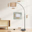 Peavine 76" H Rattan Arched Floor Lamp with Remote Control and Shade-157666263