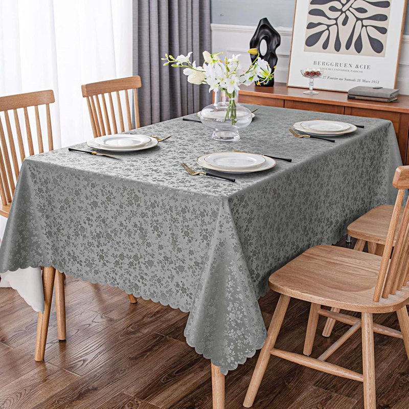 Nappe ronde, nappes en vinyle résistantes et imperméables, housse de table lavable et lavable pour la cuisine et la salle à manger