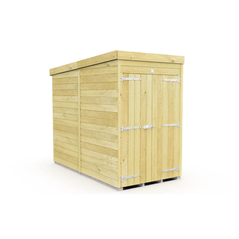 4ft x 8ft Pent Shed - Double Door without Windows