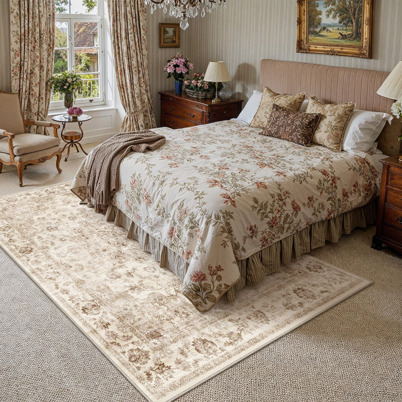 Tapis persan à motif antidérapant Rosalie, Rectangle 6 pi x 9 pi