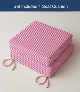 3" Deep Seat Cushion Ticking Stripe - Water-Resistant, 16" W x 18.5" D, Pink