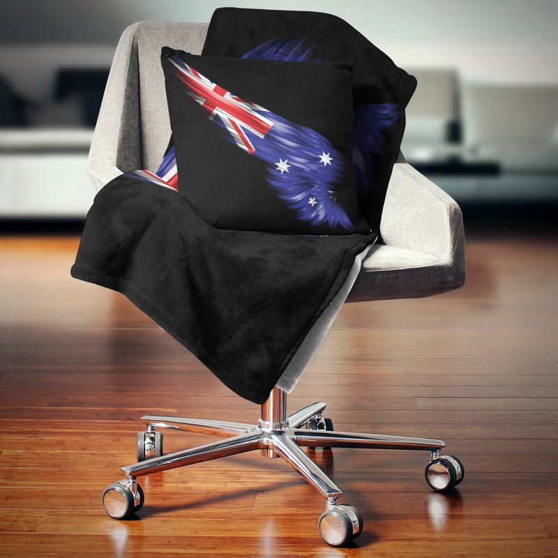 Wing with Australian Flag - Maps & Flags Printed Pillow, 18" x 18", Throw Pillow