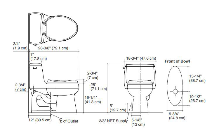 Gabrielle Comfort Height One-Piece Elongated 1.28 GPF Toilet with Aquapiston Flush Technology and Left-Hand Trip Lever, White