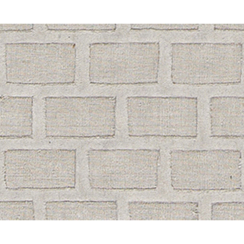 Wool Geometric Area Rug in Silver, Rectangle 6' x 8'11"