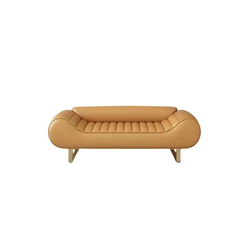 Banc rembourré en similicuir Eyvin, H 20,47 po x l 59,05 po x P 19,68 po, Orange
