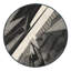 Tapis géométrique ovale rustique lavable à la machine en gris - reliure noire-231281812