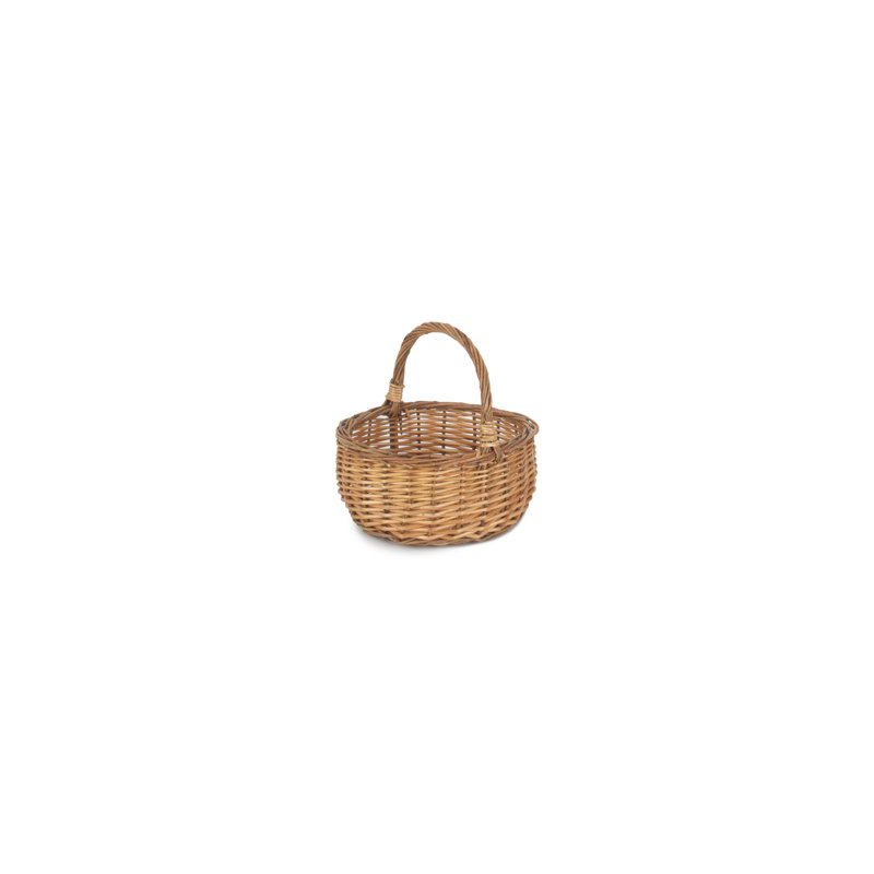Mini Wicker Shopper Basket Two Tone Colour